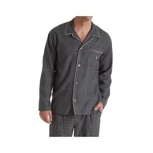 POLO RALPH LAUREN Plaid Pajama Sleep Shirt PJ Sleepwear Gray Mens Sz M *NEW* $55